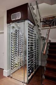 Custom cellars, cellar consults, cooling experts Modern Contemporary Wine Cellar Under The Stairs Designed By Las Vegas Experts Wine Cellar Designers Group Las Vegas Custom Wine Cellars Racks Residential Commercial