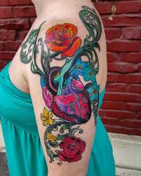 At tattoounlocked.com find thousands of tattoos categorized into thousands of categories. Anatomical Heart And Flowers Tattoo By Adam Sky Rose Gold S Tattoo San Francisco California Imgur