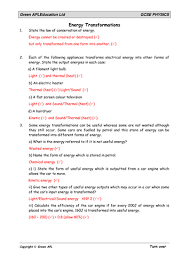 This task card can be used for remote learning or in class as a small group or individual activity. 32 Energy Conversions Worksheet Answers Free Worksheet Spreadsheet