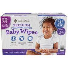 Antibacterial kills up to 99.99% of germs unscented w/ aloe extracts & no harsh chemicals Member S Mark Premium Fragrance Free Baby Wipes 1152 Ct Sam S Club