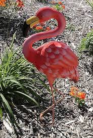 Large Handcrafted Pink Flamingo Metal Art Yard Sculpture 39 Flamingo Garden Flamingo Decor Flamingo Painting