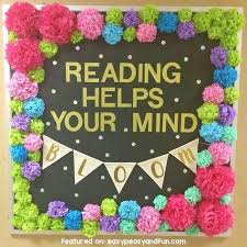 Reading Helps Your Mind Bloom Bulletin Board Idea Teacher Bulletin Boards Spring Bulletin Boards Spring Bulletin