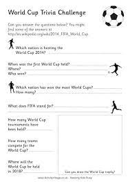 These fun (easy and hard) trivia questions for kids allow you to take the lead and give kids the taste of their own medicine! World Cup Trivia Challenge 2014 World Cup World Cup 2018 First World Cup