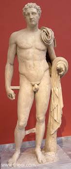 She was a sporty lady who became a heroine after killing the calydonian boar. Hermes Atalanta Ancient Greek Statue