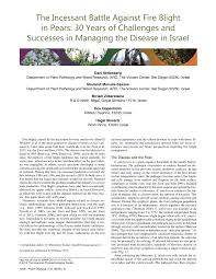 Early blight can affect seedlings but is generally observed on older plants and is especially severe on. Pdf The Incessant Battle Against Fire Blight In Pears 30 Years Of Challenges And Successes In Managing The Disease In Israel
