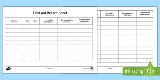 A first aid kit checklist helps guarantee that essential first aid kit contents are within their use by dates and properly stocked. First Aid Record Checklist Teacher Made
