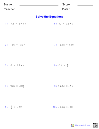 Pre Algebra Worksheets Equations Worksheets Equations Pre Algebra Algebra Worksheets