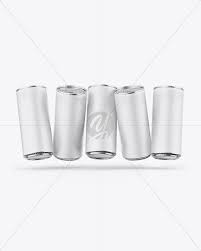 Download Five Metallic Cans W Matte Finish Mockup In Can Mockups On Yellow Images Object Mockups