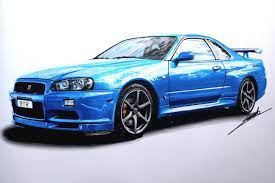Nissan Skyline Gtr R34 Speed Drawing By Roman Miah Skyline Gtr R34 Nissan Skyline Gtr R34