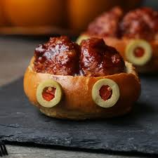 Brain Sliders For A Savory Halloween Treat Recipe Food Halloween Food Appetizers Tasty