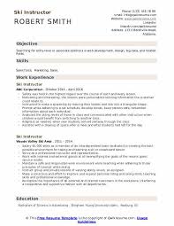 ski instructor resume samples qwikresume