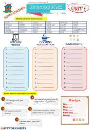 8th Grade Unit 3 In The Kitchen Interactive Worksheet Kitchen Safety Lesson Worksheets Learn English