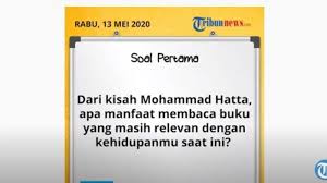 Maybe you would like to learn more about one of these? Jawaban Soal Tvri Smp Kelas 1 3 Rabu 13 Mei 2020 Belajar Dari Rumah Apa Manfaat Membaca Buku Halaman All Tribunnews Com Mobile
