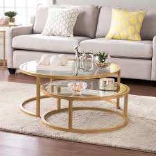 Southern Enterprises Evee Glam Nesting Cocktail Table 2pc Set Gold Walmart Com Living Room Coffee Table Nesting Cocktail Table Nesting Coffee Tables
