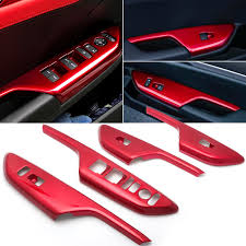 Temmis Red Interior Window Switch Panel Covers for Honda Accord 2023-2025