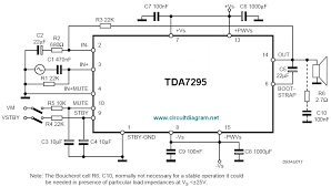 Tda2050 and lm1875 are pin to pin compatible, the differences in their schematics are the values of a couple resistors and one capacitor. 80w Audio Amplifier Using Tda7295 Electronic Schematic Diagram