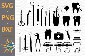 Dental Tools Silhouette Graphic By Svgstoreshop Creative Fabrica