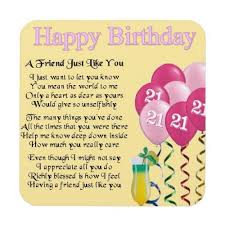21st Birthday Poem For Niece 21st Birthday Friend Poem Coaster Zazzle Com Happy 21st Birthday Daughter 21st Birthday Messages Birthday Poems For Daughter