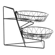 Shop for round food serving baskets and food baskets at webstaurantstore, your round restaurant food serving baskets are a great shape for serving nachos and other shareable snacks. Cal Mil Black Wire 2 Tier Countertop Basket Stand With 12 Round Baskets 12 L X 15 W X 15 H