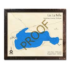 Lac Labelle Wi Wood Map 3d Nautical Wood Charts