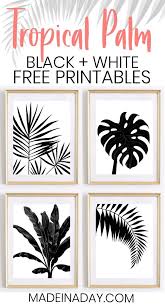 Bathroom Free Printable Wall Art Black And White Black White Tropical Palm Leaf Wall Art Printables Free Printable Art Leaf Wall Art Free Printable Wall Art