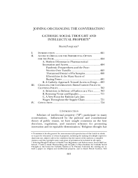 My business partner and i were talking a while back about the internet. Pdf Joining Or Changing The Conversation Catholic Social Thought And Intellectual Property Frank Pasquale Academia Edu