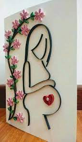 Motherhood Wall Craft Indian Baby Shower Decorations Diy Quilling Crafts Indian Baby Showers