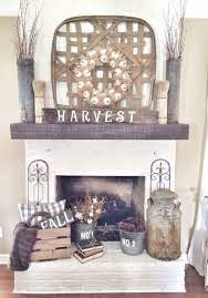 Fall Fireplace Farm House Living Room Home Decor Farmhouse Style Living Room