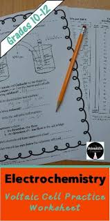 This Hands On Practice Worksheet Contains 2 Voltaic Cell Examples Students Will Practice Determining Electrochemistry Chemistry Worksheets Teaching Chemistry