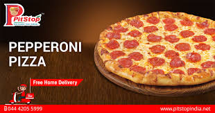 Order Tasty Pepperoni Pizza Online From Www Pitstopindia Net Or Call 044 4025 5999 For Free Home Delivery Pizza Home Delivery Delicious Burgers Pizza