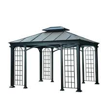 Sunjoy 12 Ft X 10 Ft Summerville Gazebo In Black Top 110102048 The Home Depot Gazebo Curved Pergola Outdoor