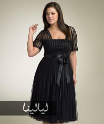 فساتين سهرة باللون الأسود للجسم الممتلئ موقع ليالينا