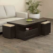 Get it tomorrow, jul 8. Petals Coffee Table With Drawer And Two Stools With Storage Brown Solid Wood