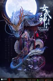 Coreplay China Art Creation Female Warrior Zeries Green Dragon King Dragon Illustration Samurai Artwork Female Warrior Art
