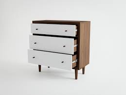 This 4 drawer tallboy features ample storage space, cutout handles, and sleek splayed legs. Roberto Dutra Mid Century Modern Dresser 3d Furniture