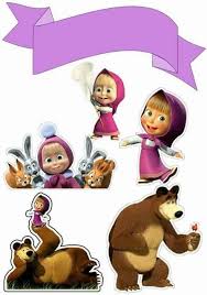 Masha And The Bear Free Printable Cake Toppers Bear Cake Topper Masha And The Bear Marsha And The Bear