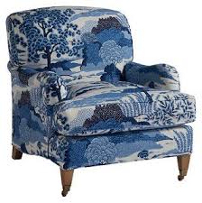 Barclay Butera Sydney Club Chair Blue Chinoiserie Linen Club Chairs Furniture Comfy Chairs