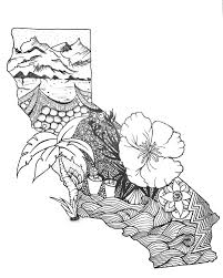 As I Draw State By State My Confidence And Creative Mind Is Improving And Levitating All The Time For California Like The Others I H Tree Drawing Art Drawings