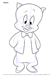 Learn How To Draw Porky Pig From Animaniacs Animaniacs Step By Step Drawing Tutorials Animaniacs Drawings Pig Cartoon