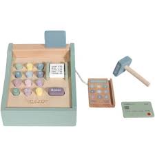 Vilac vous présente sa caisse enregistreuse pour jouer à la marchande. Caisse Enregistreuse En Bois Adventure Mint Little Dutch
