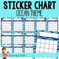 sticker chart reward incentive chart ocean theme