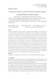 Pdf Corporate Governance On The Performance Of Internal Auditors In Thailand Public Limited Company