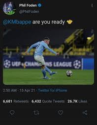 Phil foden, 20, from england manchester city, since 2017 central midfield market value: Foden Removes Post After Challenging Mbappe On Social Media Marca