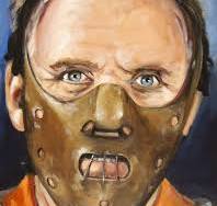 Dr. Hannibal Lecter Silence of the Lambs 11x"x14" signed Fine Art- Death  Mask Sir Anthony Hopkins Horror Art Serial Killers 90's classic