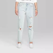 Women S High Rise Distressed Taper Mom Jeans Wild Fable Light Wash 16 Mom Jeans Women Jeans Blue Mom Jeans