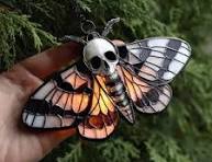 Butterfly Skull Stained Glass - Etsy