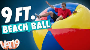 Made of thick heavy duty vinyl material, this giant inflatable beach ball can withstand normal usage for a long time. 9 Foot Beach Ball Gigantic Blow Up Beach Ball