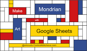 Piet mondrian mondrian coloring pages abstract painters art worksheets art handouts geometric painting paint grids dover coloring pages. Control Alt Achieve Make Mondrian Art With Google Sheets
