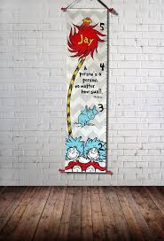 Custom Painted Dr Seuss Growth Chart Canvas By