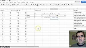 Type =quartile(a1:a30,3) to enter the quartile three from the data set.press tab. Boxplots In Google Sheets Youtube